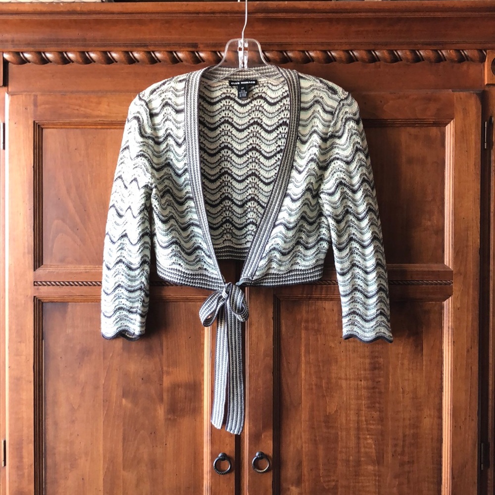 Club Monaco tie-front cropped sweater